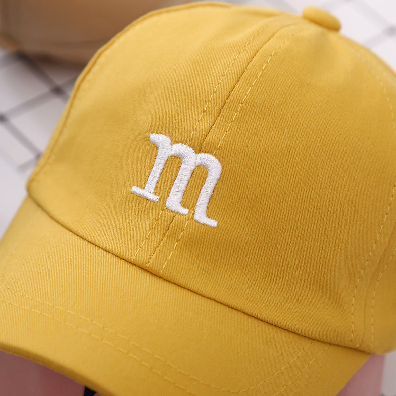 Letter M Embroidered Children's Cotton  Hat Cap