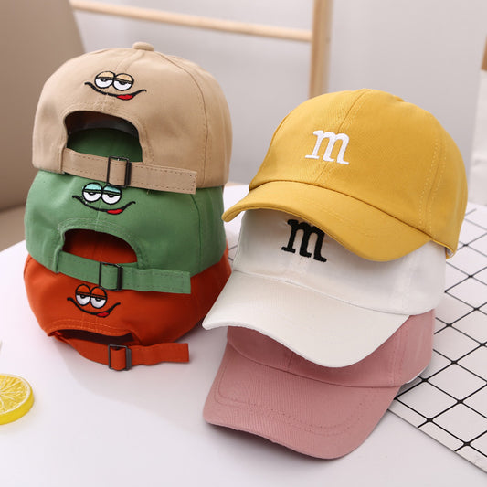 Letter M Embroidered Children's Cotton  Hat Cap