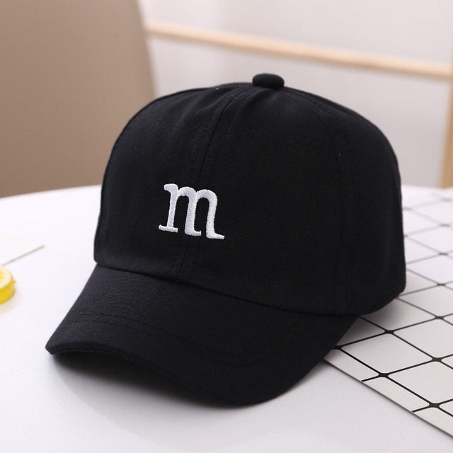 Letter M Embroidered Children's Cotton  Hat Cap