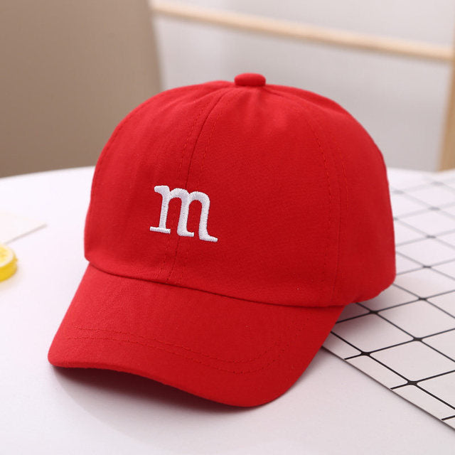 Letter M Embroidered Children's Cotton  Hat Cap