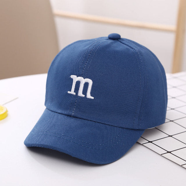 Letter M Embroidered Children's Cotton  Hat Cap