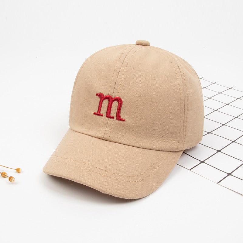 Letter M Embroidered Children's Cotton  Hat Cap