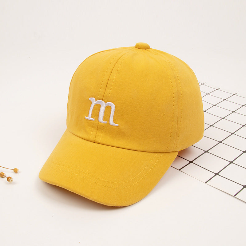 Letter M Embroidered Children's Cotton  Hat Cap