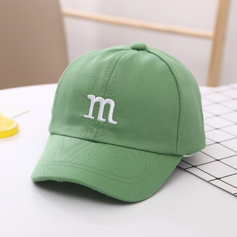 Letter M Embroidered Children's Cotton  Hat Cap