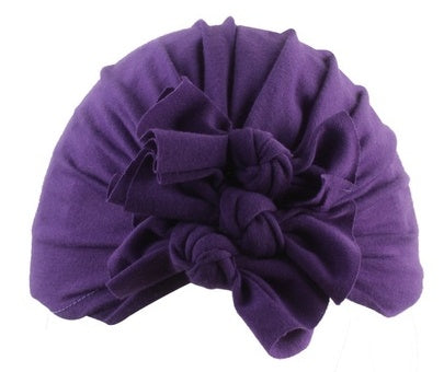 Pleated bowknot baby hat