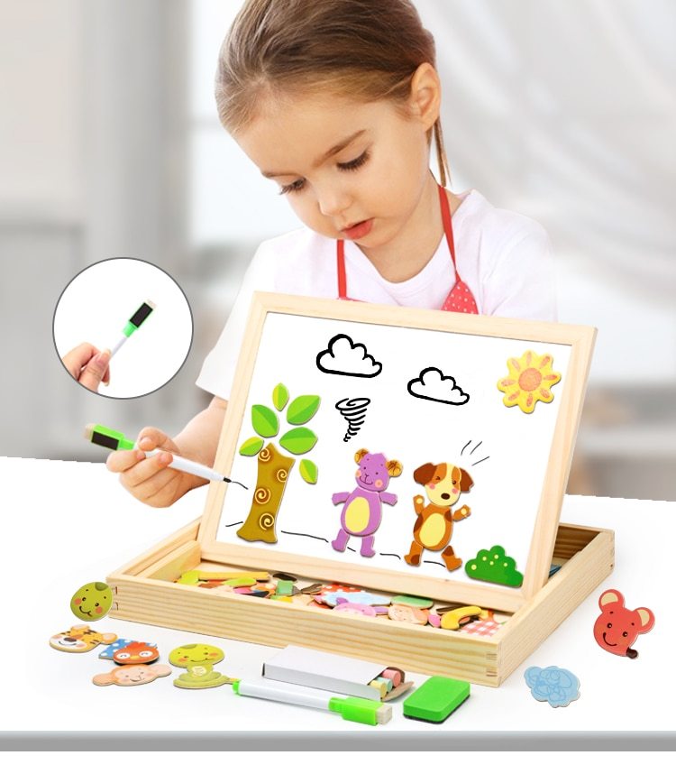 Wooden Magnetic Puzzle Toys For Kids