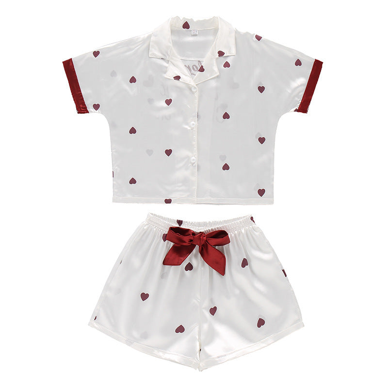 Girls Summer Cartoon Pajamas Short-sleeved