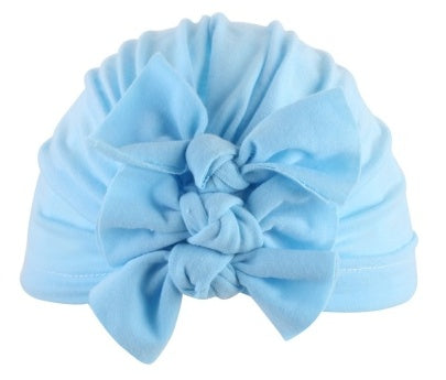 Pleated bowknot baby hat