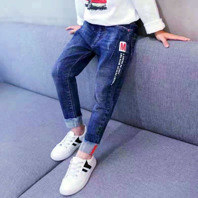 Boys Jeans Autumn And Winter One-piece Velvet