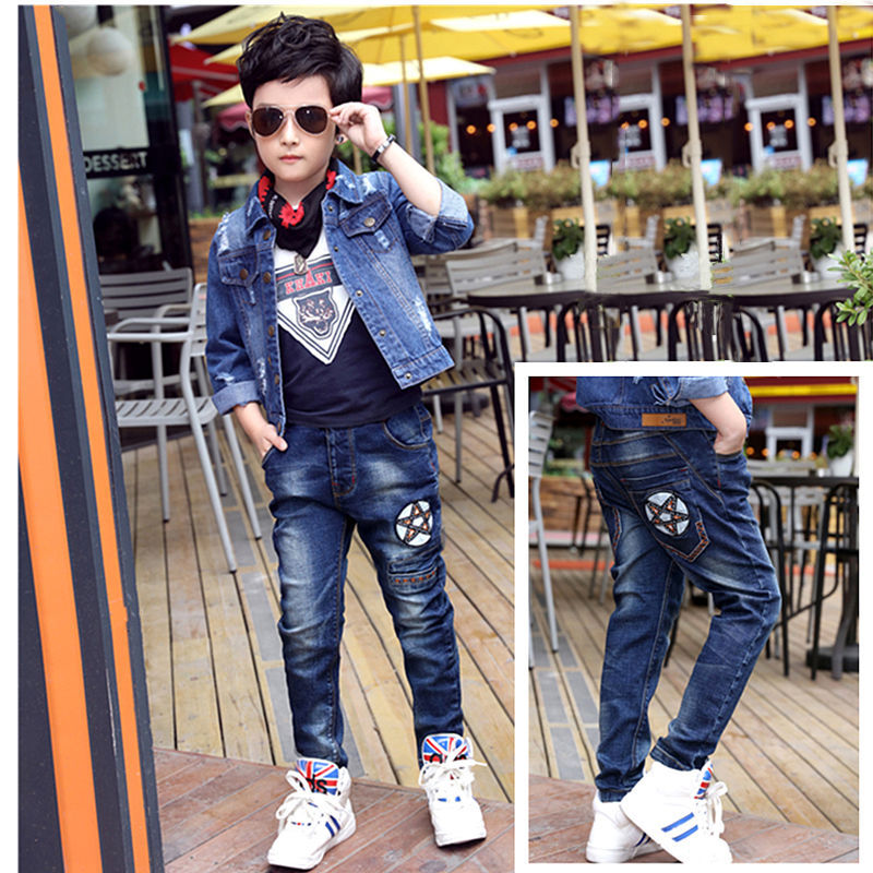 Boys Jeans Autumn And Winter One-piece Velvet